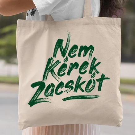 Vászontáska - Nem kérek zacskót	(darkgreen)