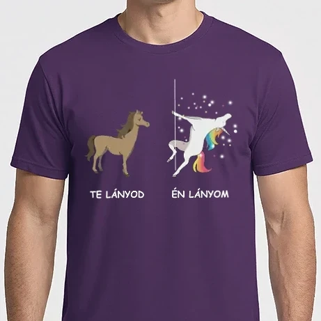 Férfi Imperial póló - te lányod én lányom unikornis