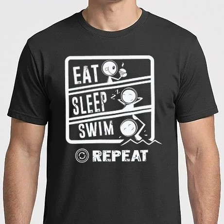 Férfi Imperial póló - Eat Sleep Swim Repeat