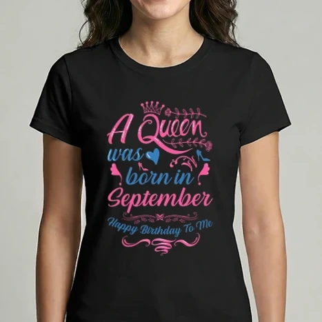 Női Imperial póló - A queen was born in September happy birthday to me-01
