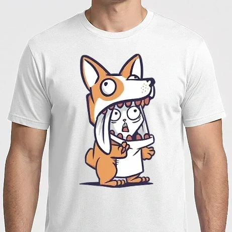 Férfi Imperial póló - Cuki Nyuszi Corgi jelmezben