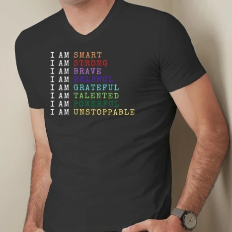 Férfi prémium fit V-nyakú póló - I Am Smart, Brave... Fitness Motiváció