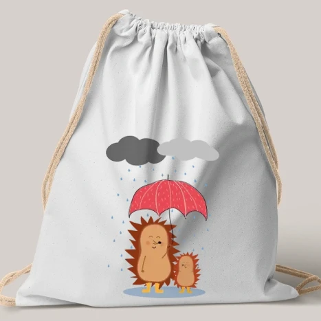 Vászon tornazsák - Süni-02