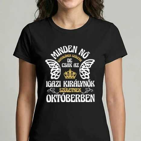 Női Imperial póló - Szülinapos királynő lght OKTÓBER