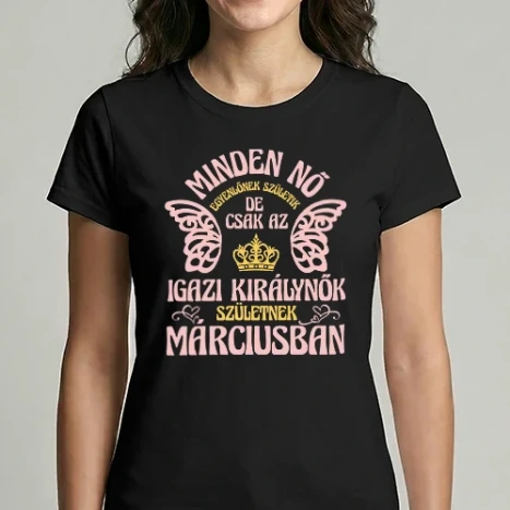Női Imperial póló - Szülinapos királynő március pink