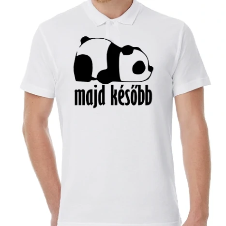 Férfi galléros Póló - panda