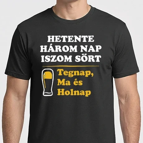 Férfi Imperial póló - Hetente három nap iszom sört