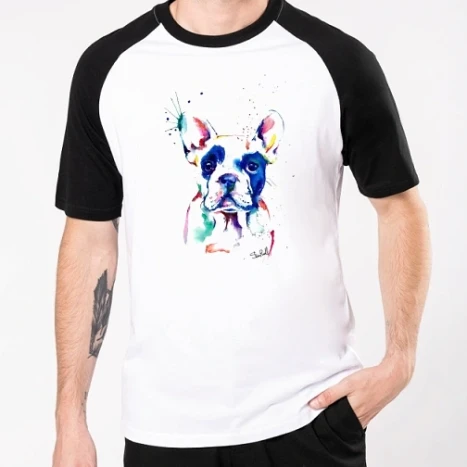 Férfi Baseballpóló - Francia Bulldog