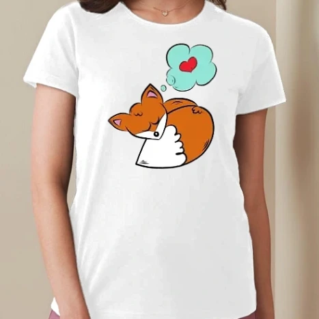 Női prémium kerek nyakú póló  - Fox