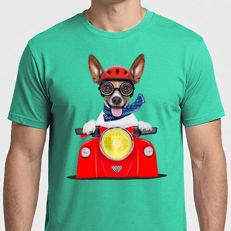 Férfi Imperial póló - Jack Russel kutyus motorozik