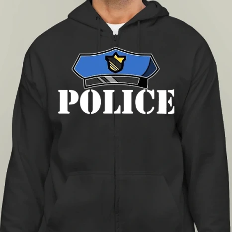 Férfi cipzáras kapucnis pulcsi - police white