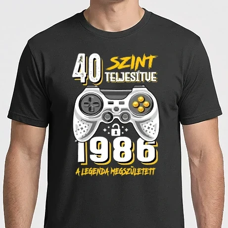 Férfi Imperial póló - GAMER szint teljesítve 40. 1986