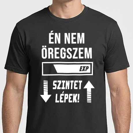 Férfi Imperial póló - Én nem öregszem, Szintet lépek