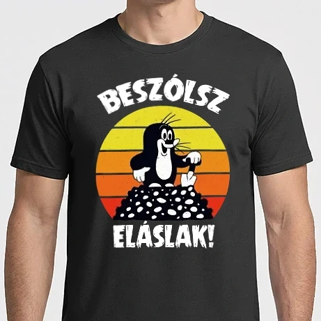 Férfi Imperial póló - Kisvakond - Beszólsz Eláslak Retro