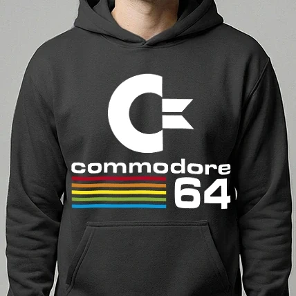 Férfi kapucnis pulóver - Commodore 64 logo