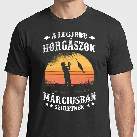Férfi Imperial póló - A legjobb Horgászok Márciusban születnek