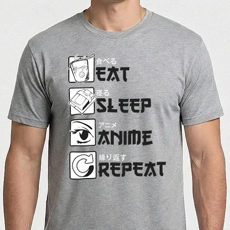 Férfi Imperial póló - Eat Sleep Anime Repeat