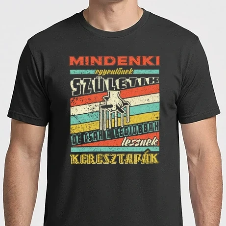 Férfi Imperial póló - Retro minden ember egyenlőnek születik keresztapa