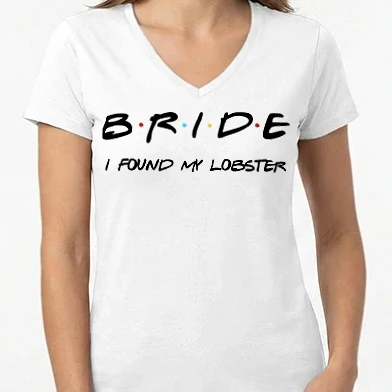 Női V-nyakú póló - FRIENDS - Bride menyasszony