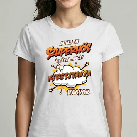 Női Imperial póló - szuperhős álca keresztanya