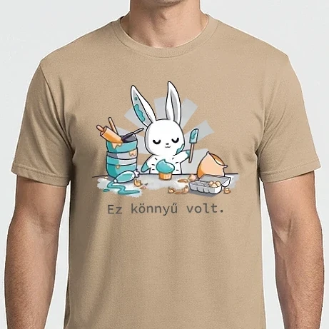 Férfi Imperial póló - Nyuszi sütit készít - könnyű volt