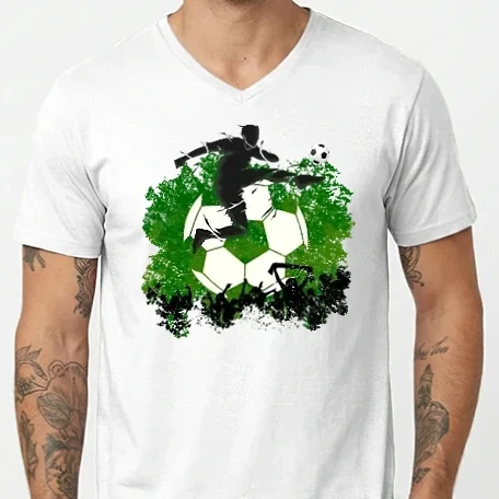 Férfi V-nyakú póló - Foci pillanat