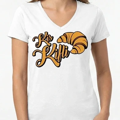 Női V-nyakú póló - Kiskifli nagykifli