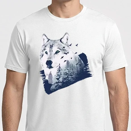 Férfi Imperial póló - Farkas erdő design póló