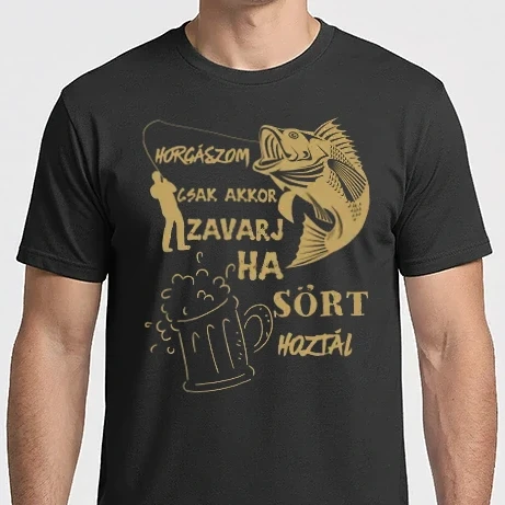 Férfi Imperial póló - horgászom csak akkor zavarj, ha sört hoztál!