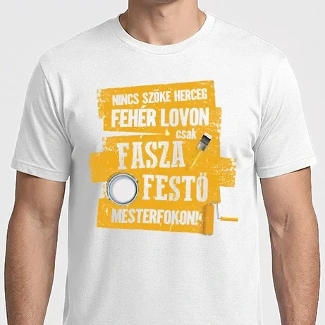 Férfi Imperial póló - Nincs szőke herceg csak fasza festő mesterfokon! (sárga)