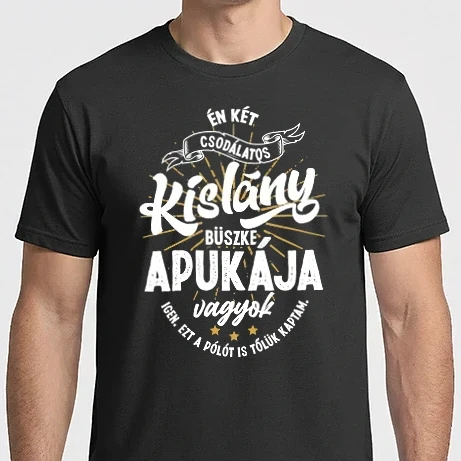 Férfi Imperial póló - Büszke apuka világos két kislány