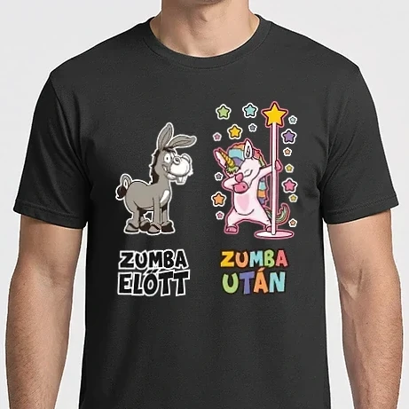 Férfi Imperial póló - Unikornis Zumba előtt után