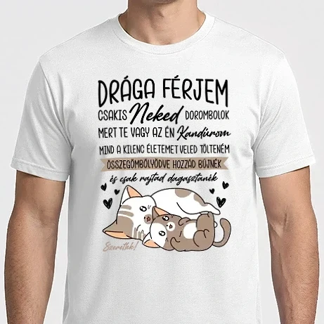 Férfi Imperial póló - Cicás bújós valentin férjemnek
