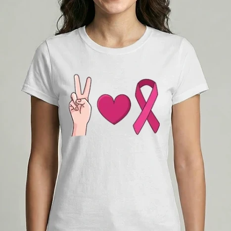Női Imperial póló - Peace Love Mellrák elleni küzdelem