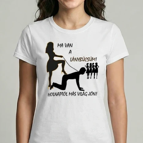 Női Imperial póló - Lánybúcsú (póráz) - a menyasszony pólója