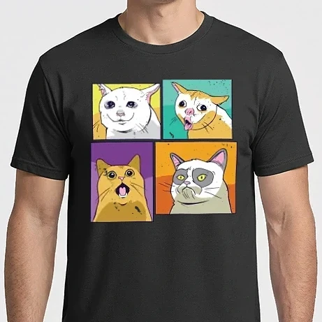 Férfi Imperial póló - Cica Mém Pop Art