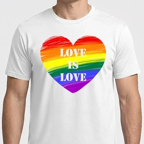 Férfi Imperial póló - LOVE is LOVE - középen