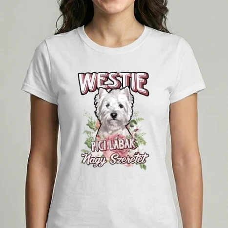 Női Imperial póló - FLORAL DOGGO westie