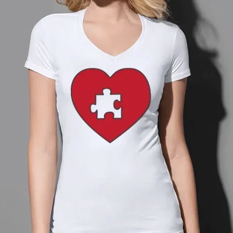 Női prémium V-nyakú póló - Kiegészítesz - páros (lány)