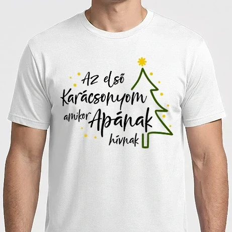 Férfi Imperial póló - Az első Karácsonyom amikor Apának hívnak