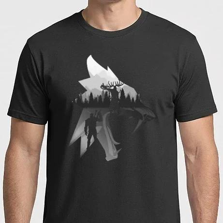 Férfi Imperial póló - Witcher - Lesi Sziluett