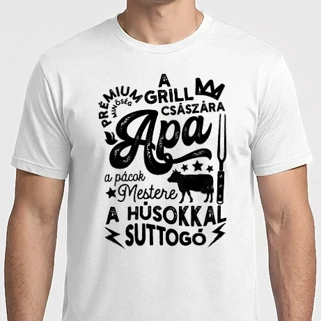 Férfi Imperial póló - Apa a grill császára fekete