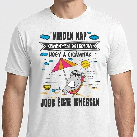 Férfi Imperial póló - Minden nap keményen dolgozom...cica