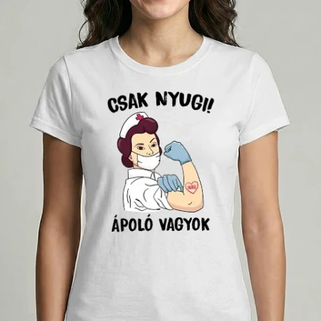 Női Imperial póló - Csak nyugi Ápoló vagyok Koronavírus ellen