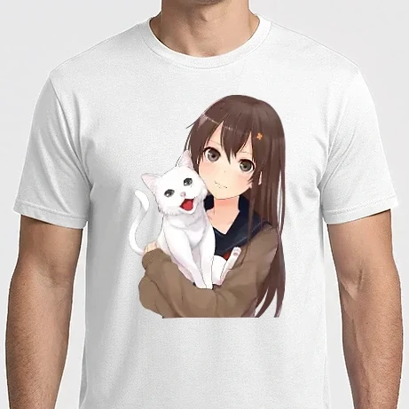 Férfi Imperial póló - Anime lány macskával