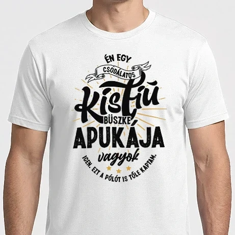 Férfi Imperial póló - Büsze apuka_egy kisfiú