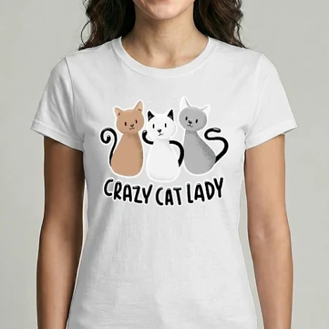 Női Imperial póló - Crazy Cat Lady - Őrült Cicás Csaj