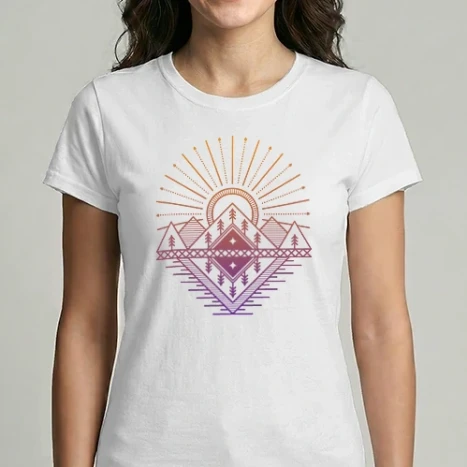 Női Imperial póló - Tribal - Minimál retro természet minta