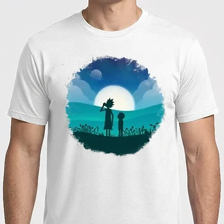 Férfi Imperial póló - Rick and Morty sziluett - kék