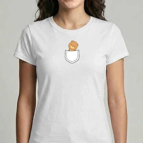 Női Imperial póló - zseb maci